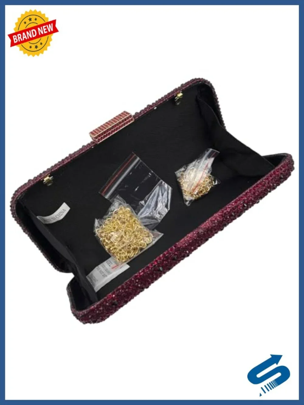 Mini Bling Crystal Clutch Purse for Women, Formal Evening Handbag, Rhinestone
